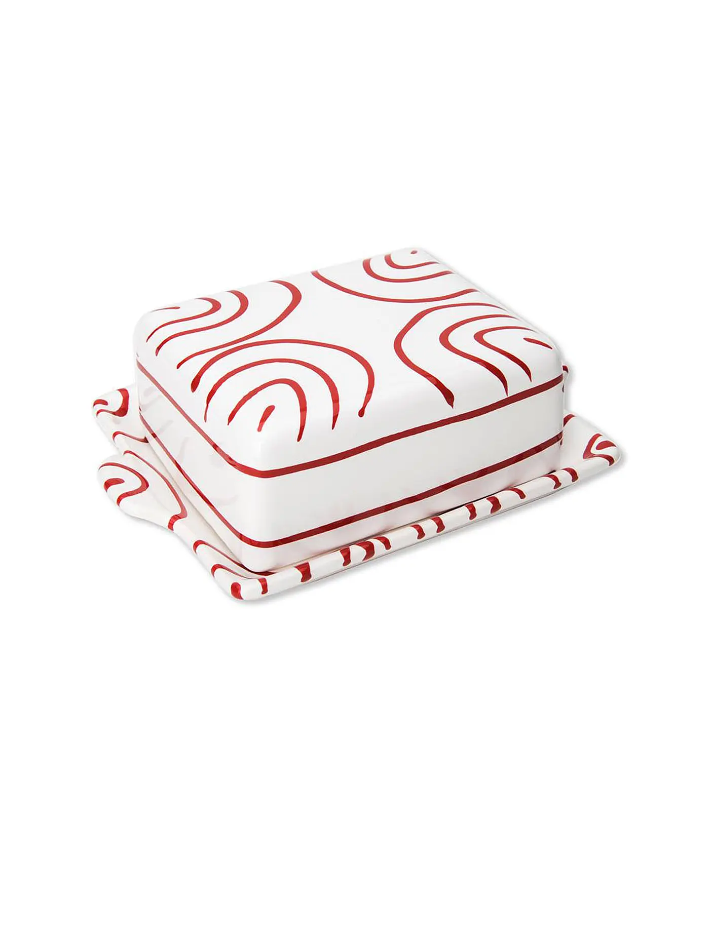 GMUNDNER KERAMIK | Butterdose "Rot Geflammt" 125g | 